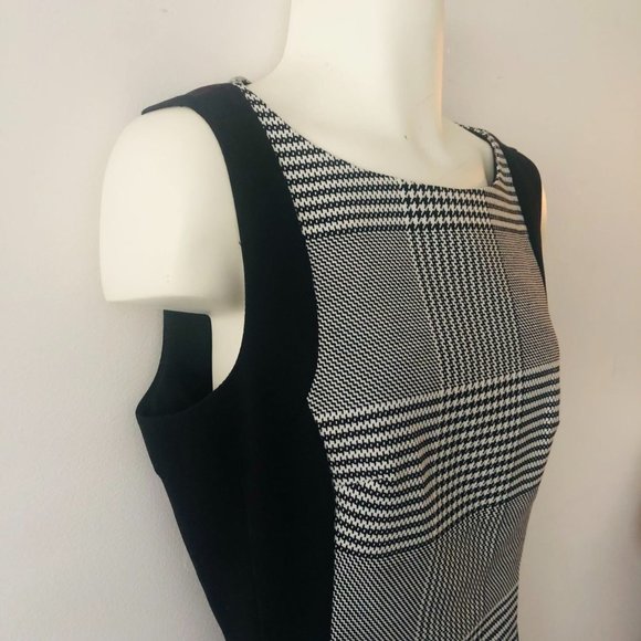 H&M Plaid Sleeveless Midi Dress in Black, Gray and White with Black Accents S 8 - Picture 6 of 14